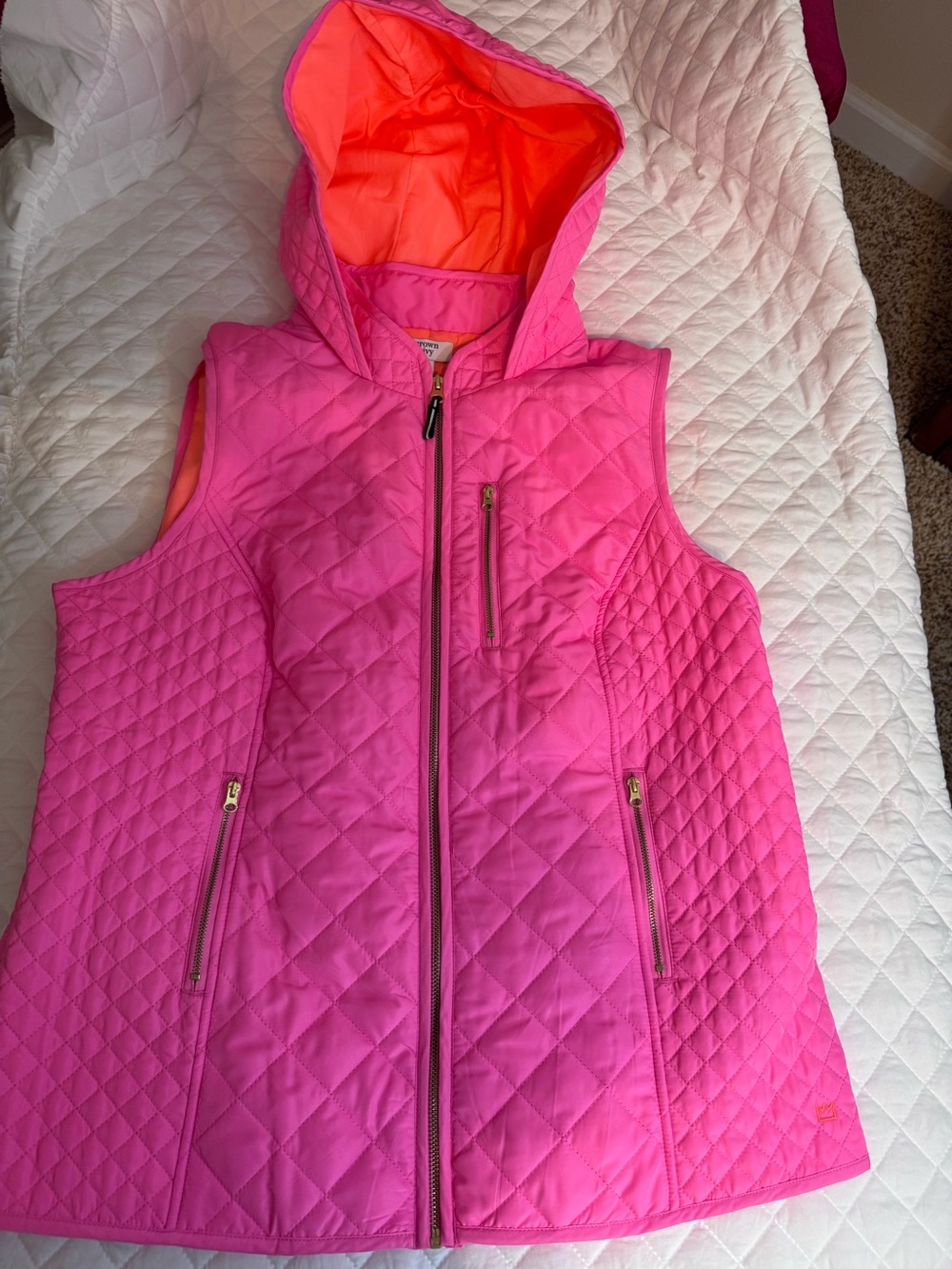 Crown & Ivy Pink Puffer Vest New XL